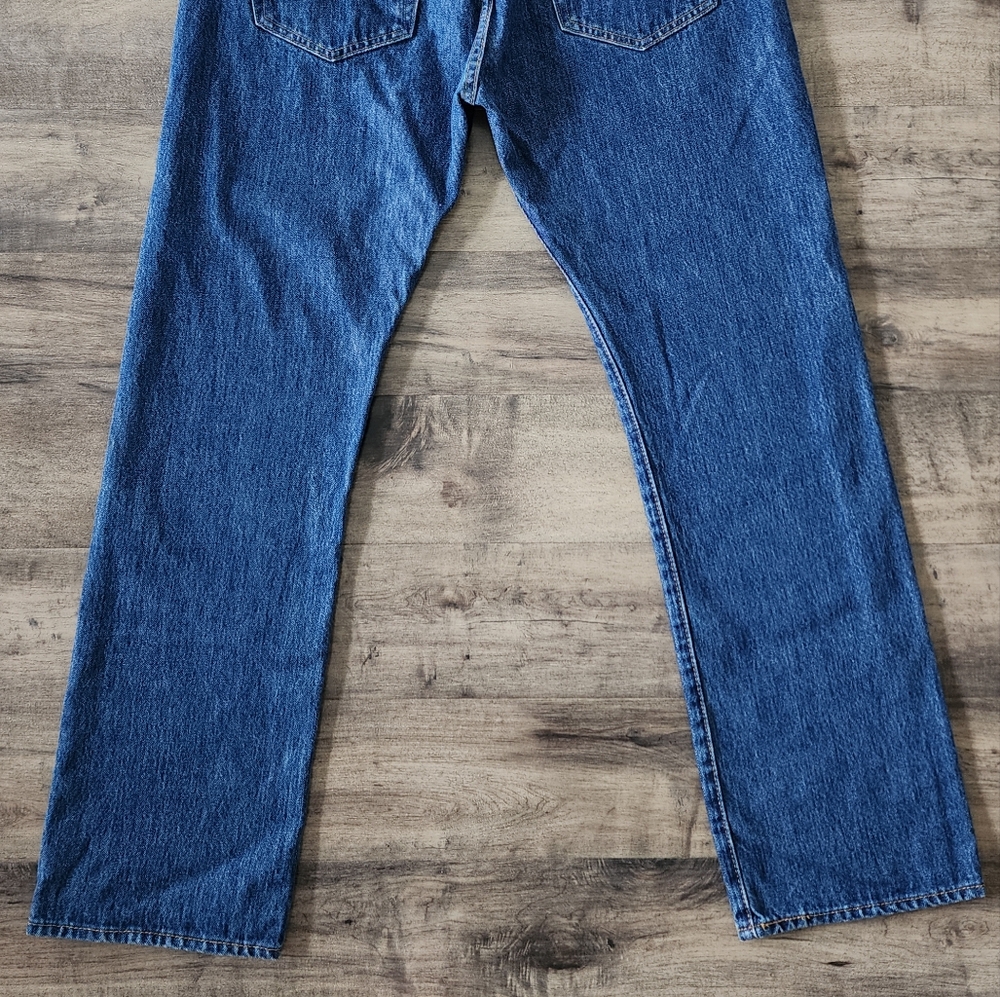 Levi's 501 Original Fit Straight Leg Blue Jeans Men's Size 36 - Picture 11 of 13